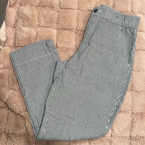 {Hollister} gray and white striped pants